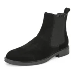 Daniele Suede Chelsea Boot 3/4 Front View – Premium Suede Leather, Devogue Paris
