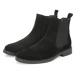 Daniele Suede Chelsea Boot 3/4 Front View – Premium Suede Leather, Devogue Paris Pair