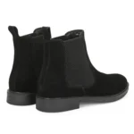 Daniele Suede Chelsea Boot 3/4 Rear View – Pull Tab and Suede Finish