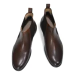 We show the top view of the Brown Daniele Chelsea Boot with lycra lining and cushioned interior