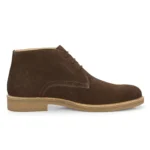 Inner side of Stefano Brown Suede Chukka Boot with smooth suede texture