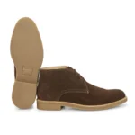Sole view of Stefano Brown Suede Chukka Boot featuring honey TPR sole