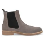 Outer side profile of Daniele Grey Suede Chelsea Boot