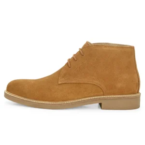 Outer profile of Stefano Camel Suede Chukka Boot with honey TPR sole