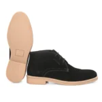 Outer side of Stefano Black Suede Chukka Boot with TPR honey sole