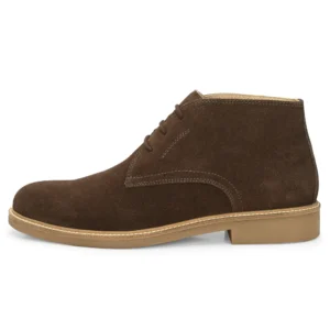 Outer profile of Stefano Brown Suede Chukka Boot with contrast honey sole