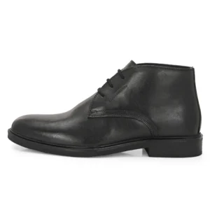 Stefano black leather chukka boot