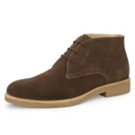 3/4th front angle of Stefano Brown Suede Chukka Boot with warm, classic design