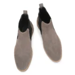 Top view of Daniele Grey Suede Chelsea Boot highlighting clean silhouette