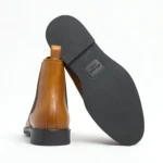 Outsole view of Daniele Tan Chelsea Boots with durable, slip-resistant rubber sole