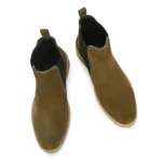 Top view showing sleek design of Daniele Olive Chelsea Boot