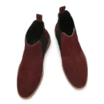 Top-down view of Daniele Suede Wine Chelsea Boot