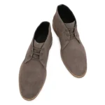 Top view of Stefano Grey Suede Chukka Boot showing minimal stitching