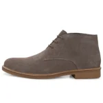 Outer profile of Stefano Grey Suede Chukka Boot with black TPR sole contrast