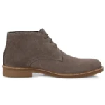 Inner side of Stefano Grey Suede Chukka Boot with elegant suede texture
