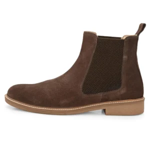Daniele Brown Suede Chelsea Boot outer side profile - premium brown suede boots for men