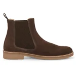 Daniele Brown Suede Chelsea Boot inner side profile - premium brown suede boots for men