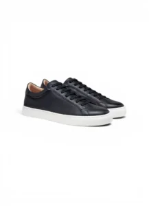 Devogue Paris Black Classic Leather Sneakers for reference