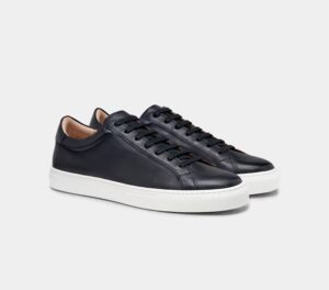 Devogue Paris Black Classic Leather Sneakers for reference