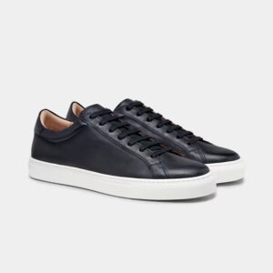 Devogue Paris Black Classic Leather Sneakers for reference