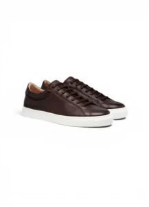 Devogue Paris Brown Classic Leather Sneakers for reference