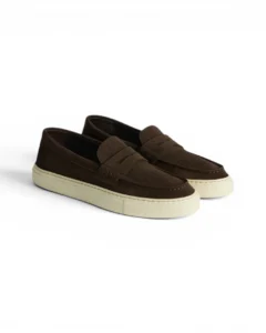 Devogue Paris Camel Suede Loafer Sneakers Refrence image