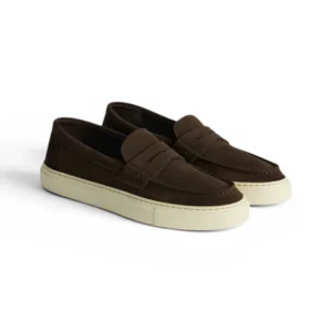 Devogue Paris Camel Suede Loafer Sneakers Refrence image