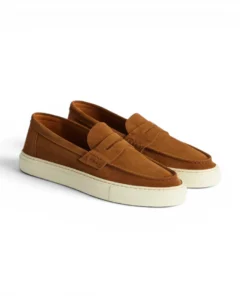 Devogue Paris Camel Suede Loafer Sneakers Refrence image