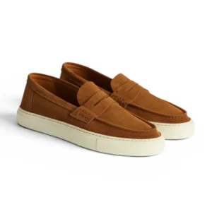Devogue Paris Camel Suede Loafer Sneakers Refrence image