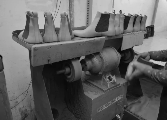 Buffing image at factory